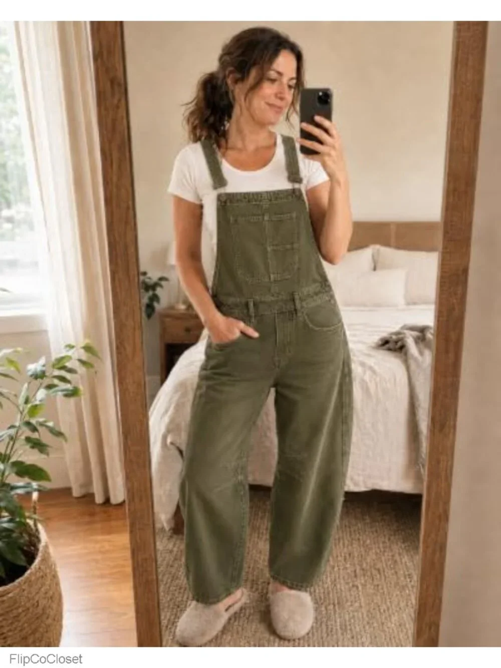 Women's Denim Bib Overalls with Adjustable Straps Barrel Leg Jeans Jumpsuit